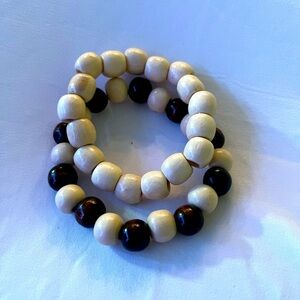 Brown and Cream Colored Bracelet Set